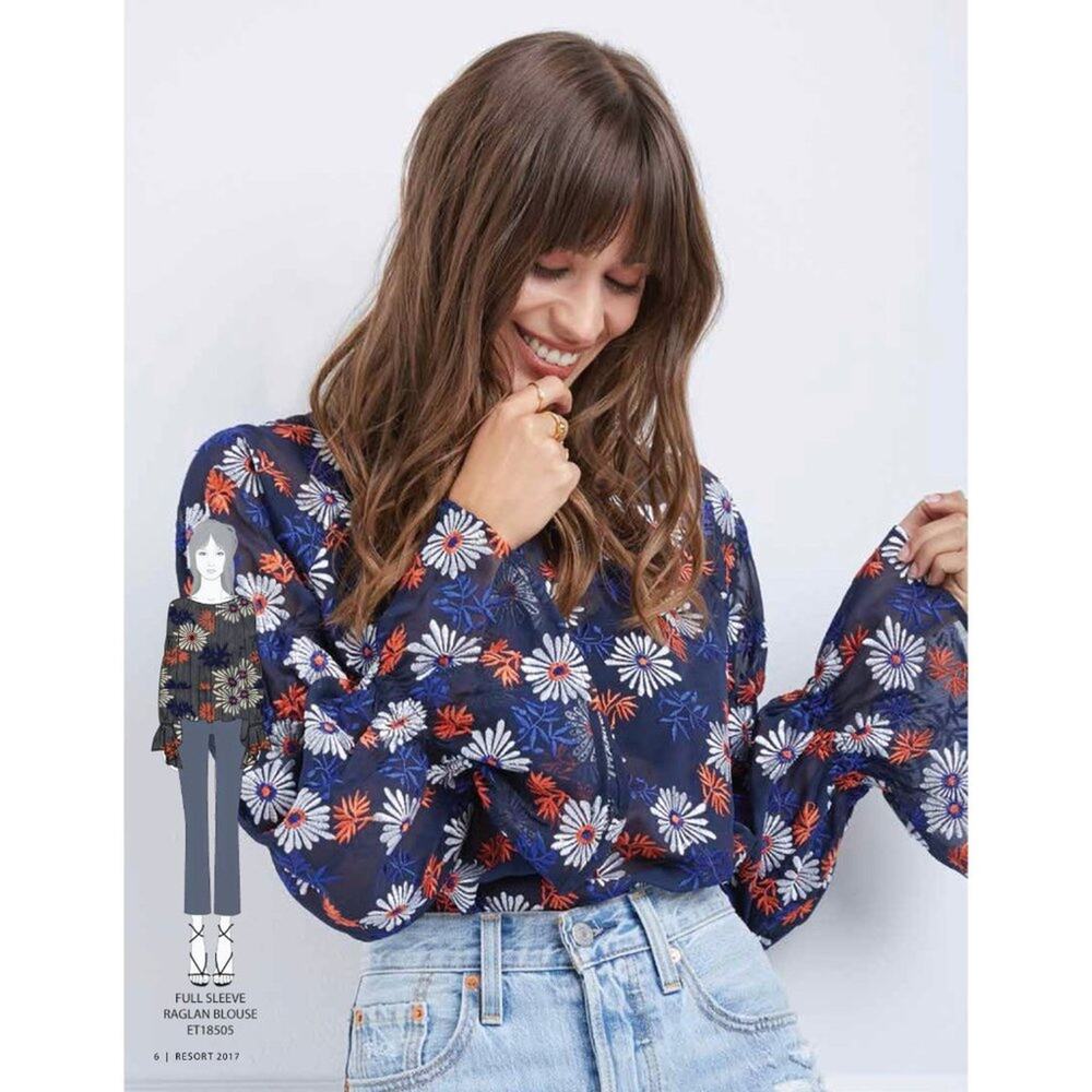 ELLA MOSS Embroidered Floral Blouse In Daisy NWOT